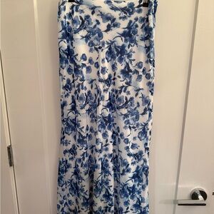 Abercrombie & Fitch Blue Floral Midi Skirt